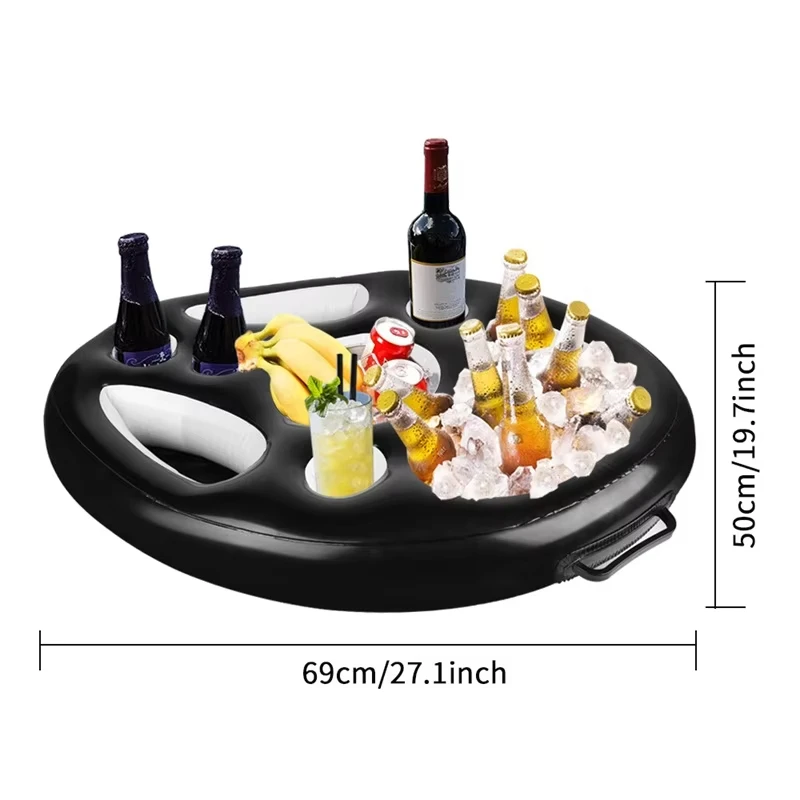 Inflatable Floating Drink Holder Large Capacity Pool Float Party Ride-on for Beverages Salad & Fruit Serving for Pool & Bar