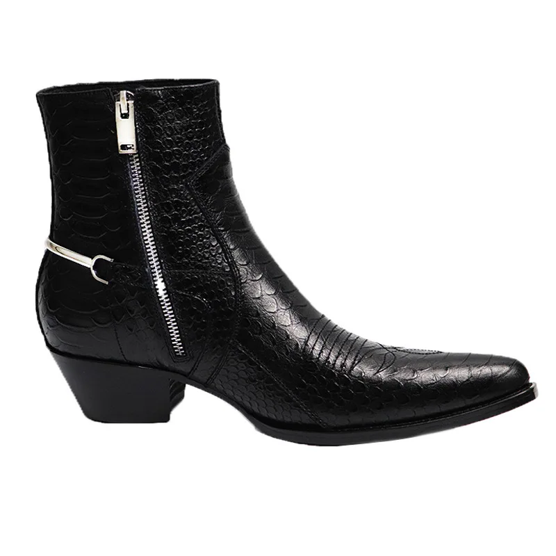 Snake print personalized high street Martin boots boots for men shoes leather boots for men