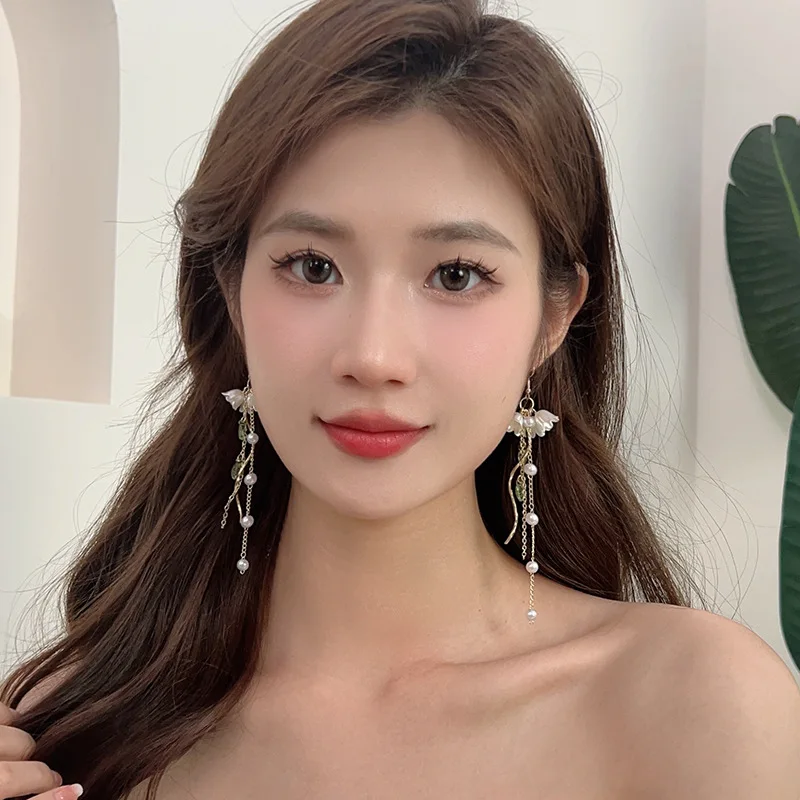 S925 Silver Needle Chen Shuting Celebrity Style Metal Knot Tassel Earrings Personality Temperament Studs Fashion Ear Jewelry