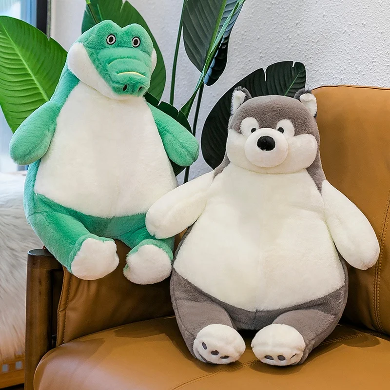 55cm New Super Soft Cute Cartoon Animal Panda Husky Dog Crocodile Duck Tiger Stuffed Plush Toy Pillow almohada de felpa
