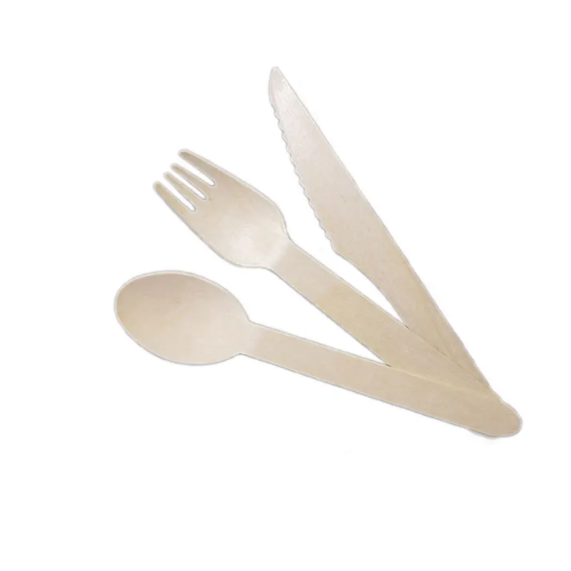 Natural biodegradable bulk birch wood spoon/forks/knives disposable wooden cutlery