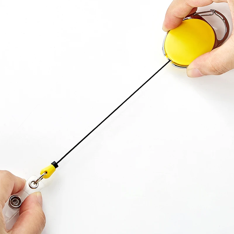 
Custom Epoxy Logo Retractable Yoyo Id Plastic Badge Holder Reel Stainless Steel Wire With Key Ring 