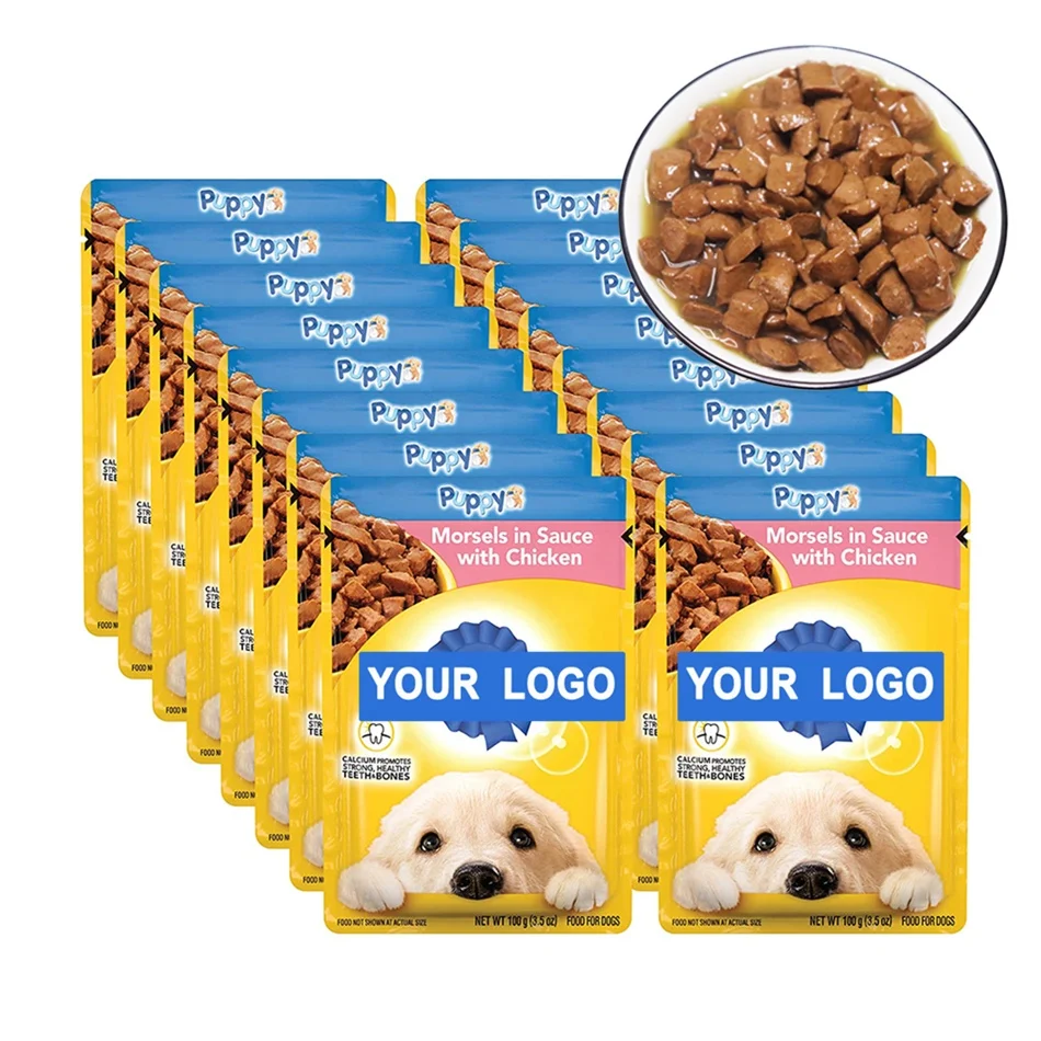 chunk meat fresh soup delicious beef flavor pet wet snacks food pouch bag
