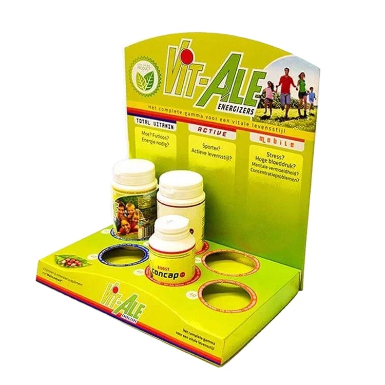 Manufacturer custom cardboard supplement counter display stand medicine desktop display box for supermarket retail store