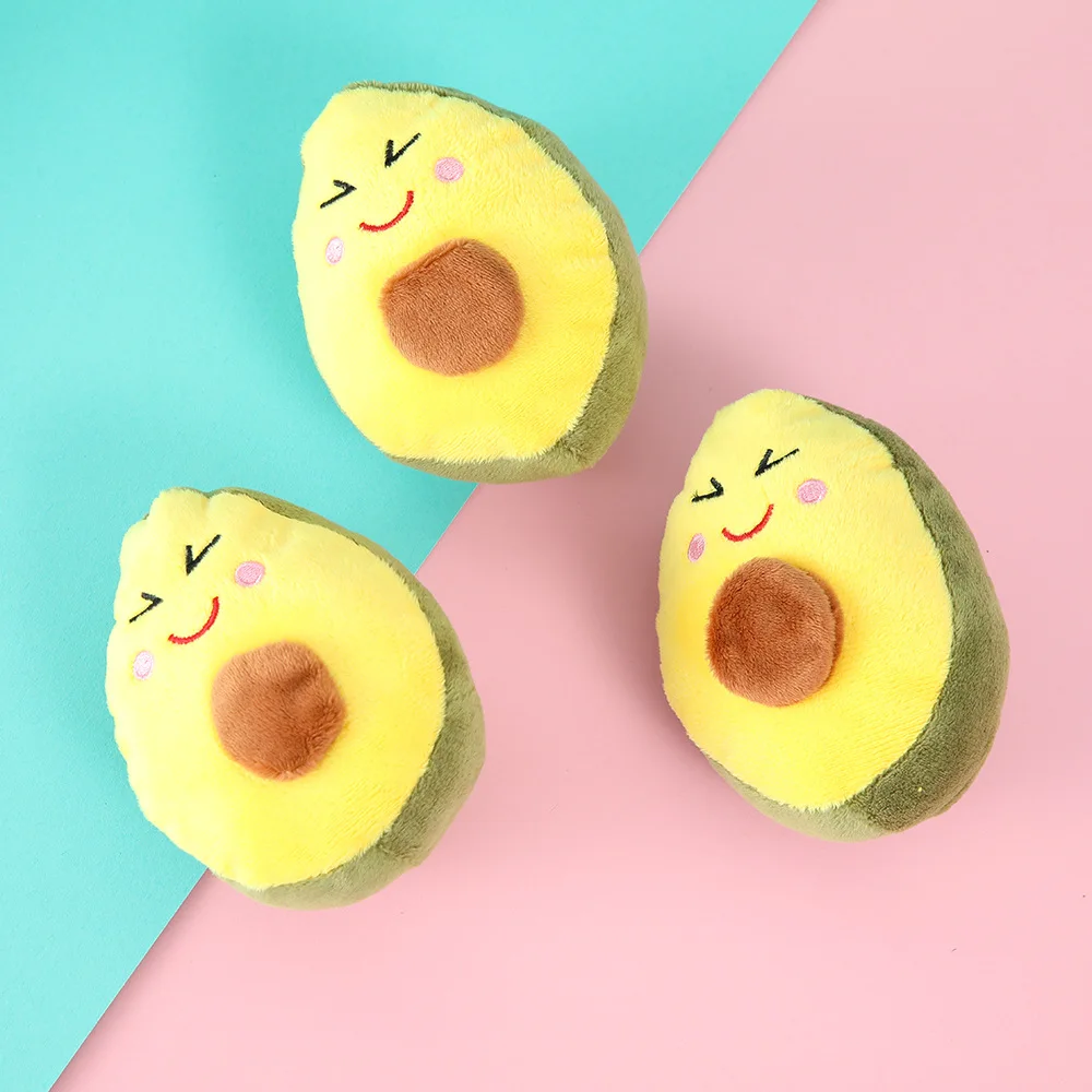 Manufacturers Plush Avocado Fruit Shape Soft Toys For Pets Dogs Cats Puppy