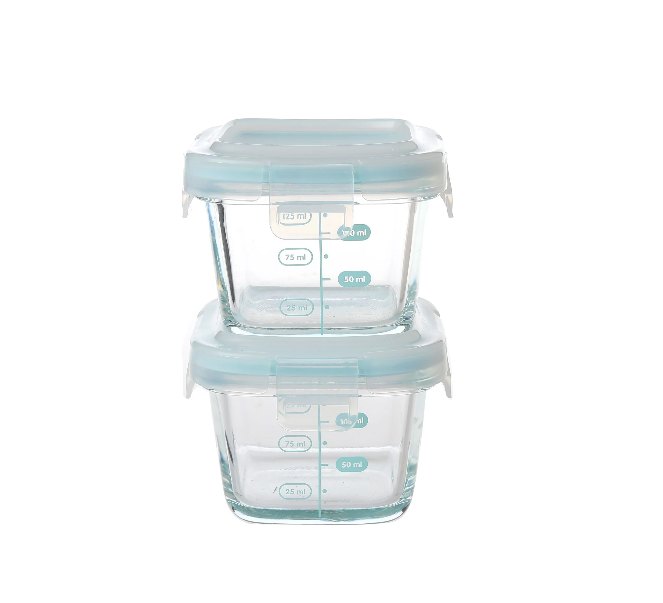 baby glass food container mini with scale heat resistant watertight glass baby food storage containers