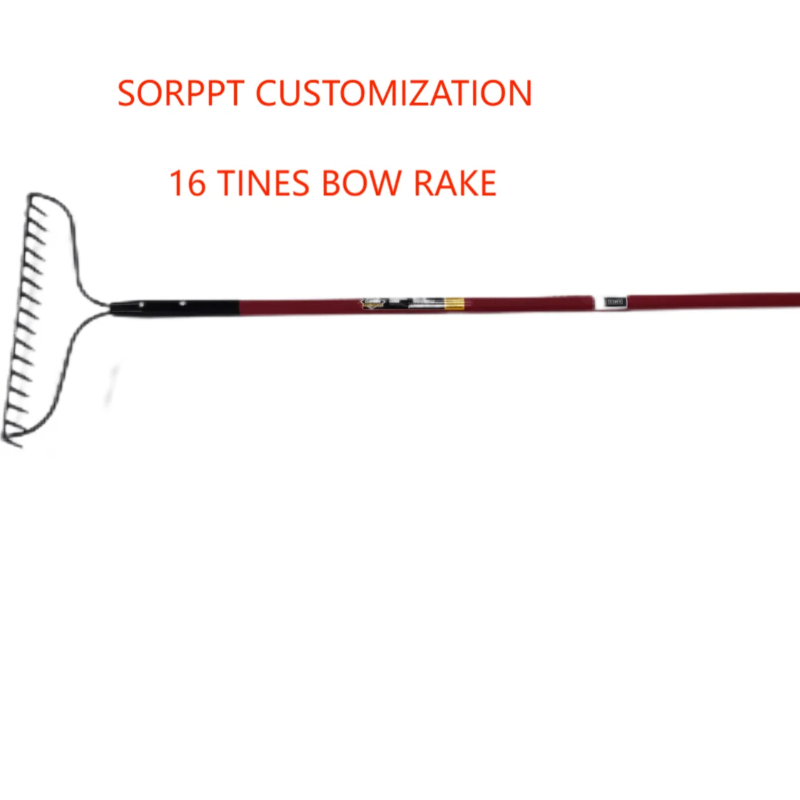 TOP SELLING 16 TINES FIBERGLASS  LONNG  HANDLE FORGE BOW RAKE