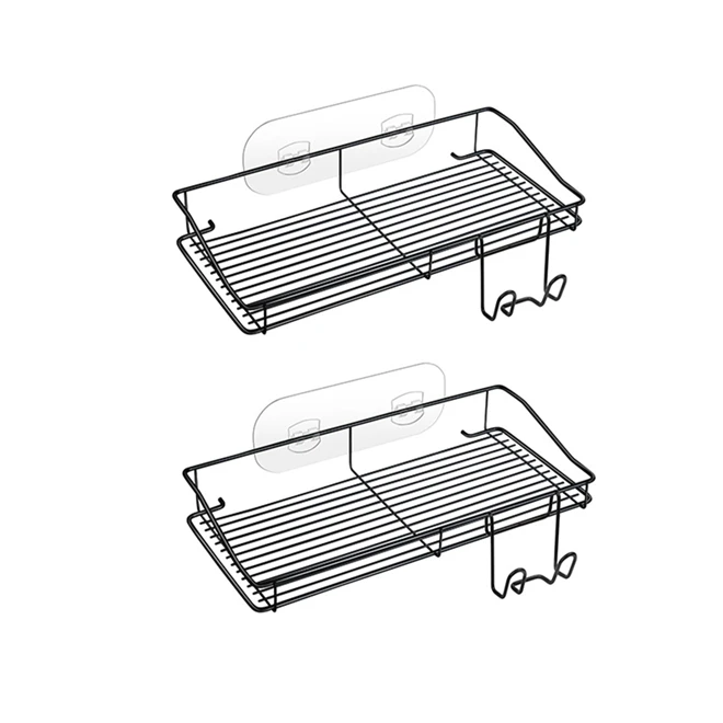 Modern Simple Shampoo Organizer Towel Rack Kitchen Supplies Shower Caddy Bathroom Shelf No Drilling Traceless