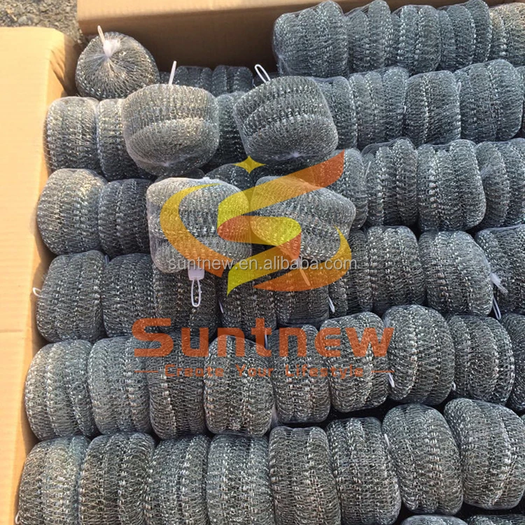 Cheap prices good quality 3pcs net mesh scourer galvanizezd scourer mesh scrub scourer