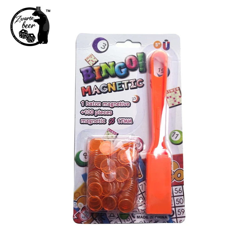 Bingo Coin Set Magnetic Stick 17mm Plastic Coin Chip Magnetic Stick Bingo Set