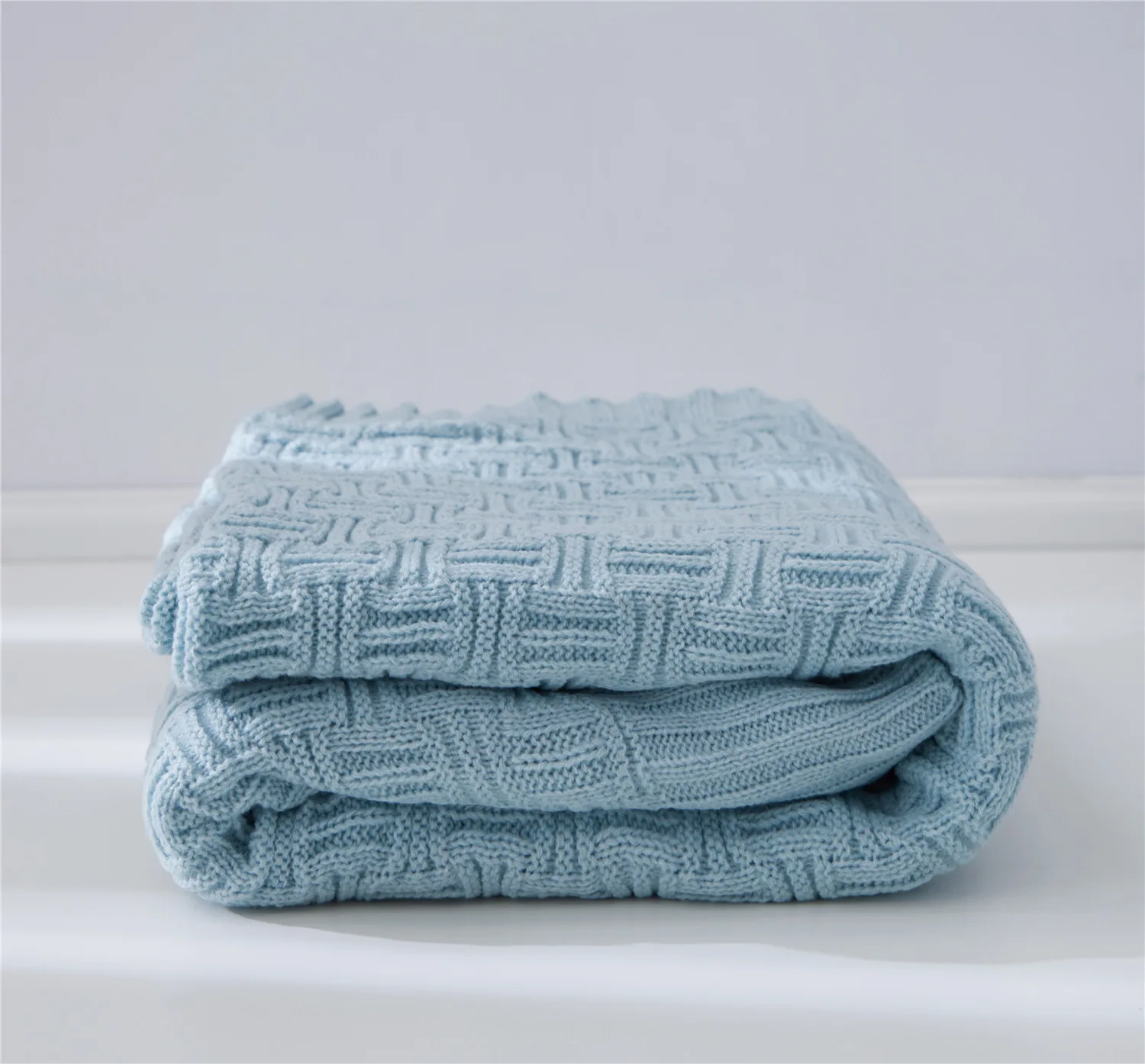 Double Basket Weave Blanket Autumn Winter Knit