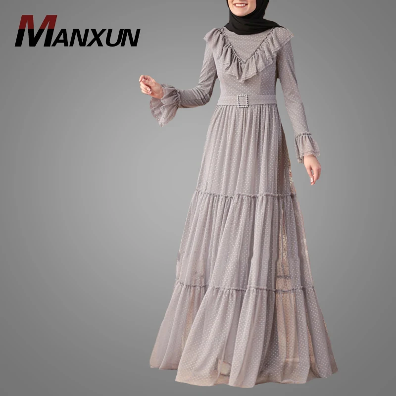 New Muslim Clothing Long Sleeve Chiffon Middle Eastern Islamic Muslim Dress Women