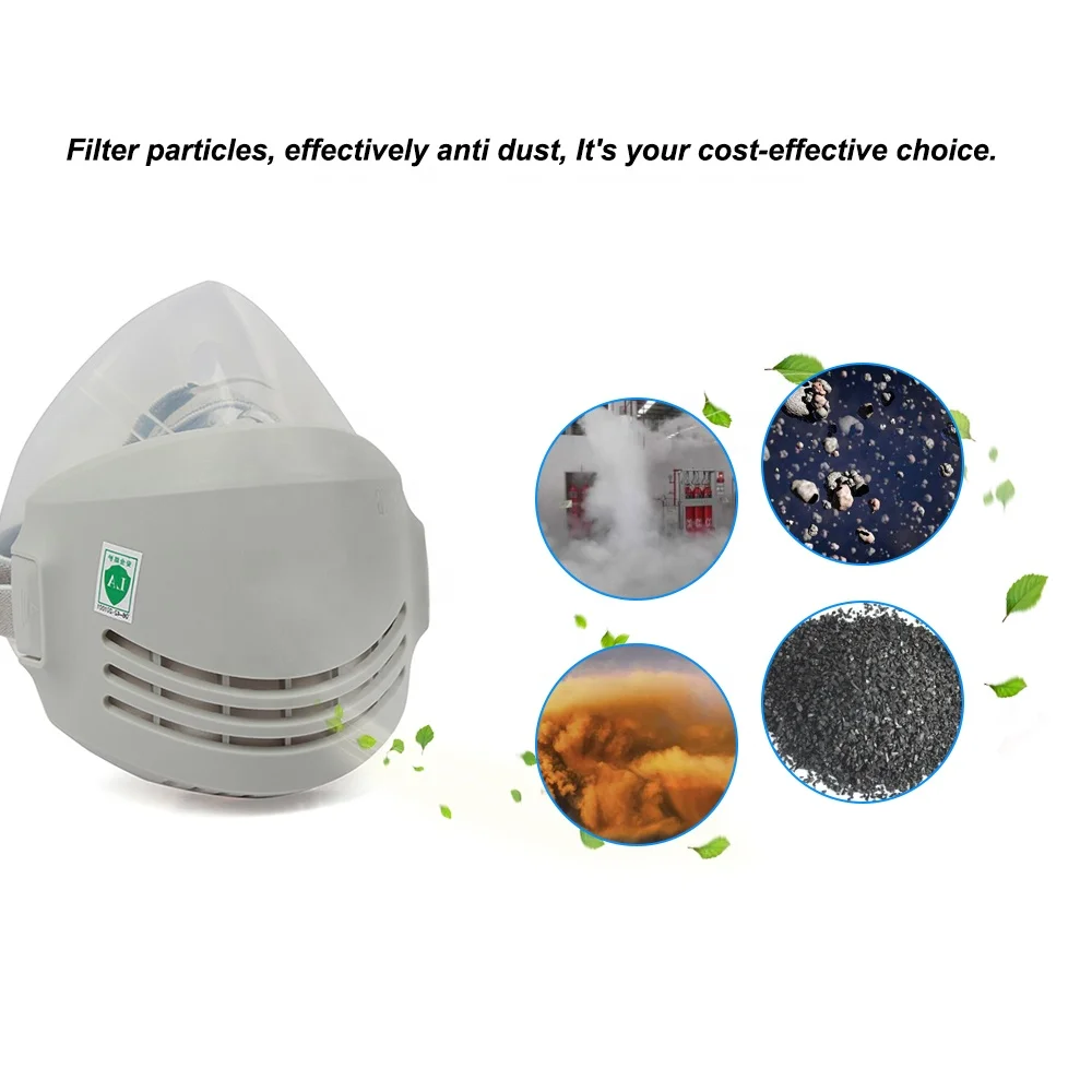 
Silicon Safety Work Half Face Dust Mask With Breathing Valve 