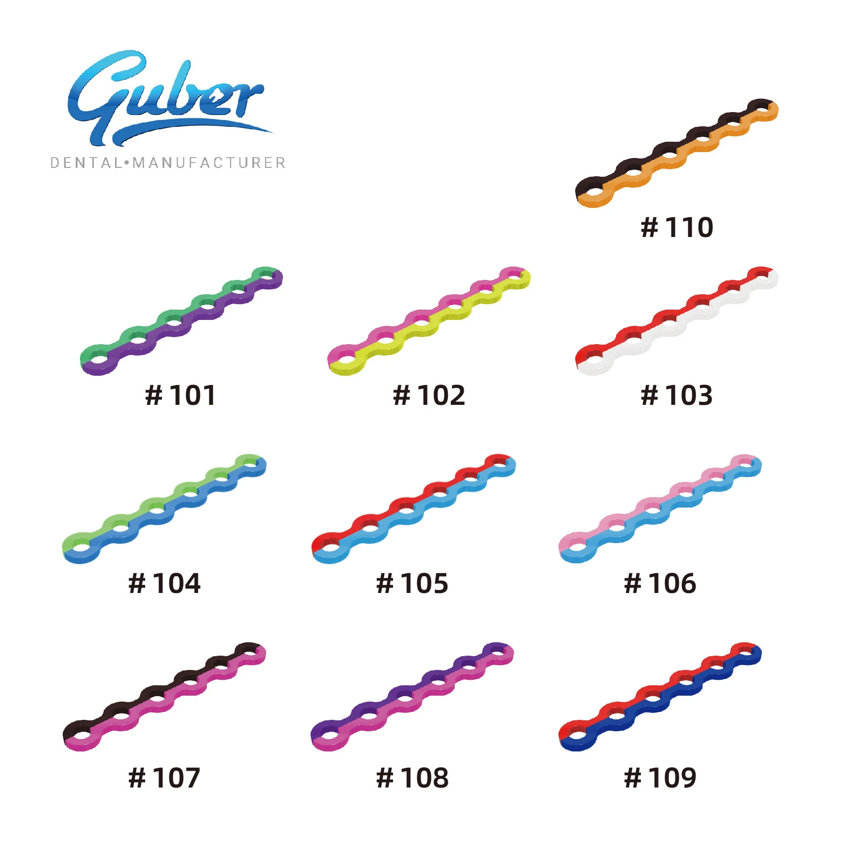 Manufacturer ortho elastic power chain orthodontic power chain good quality 39 kinds colored dental power chain