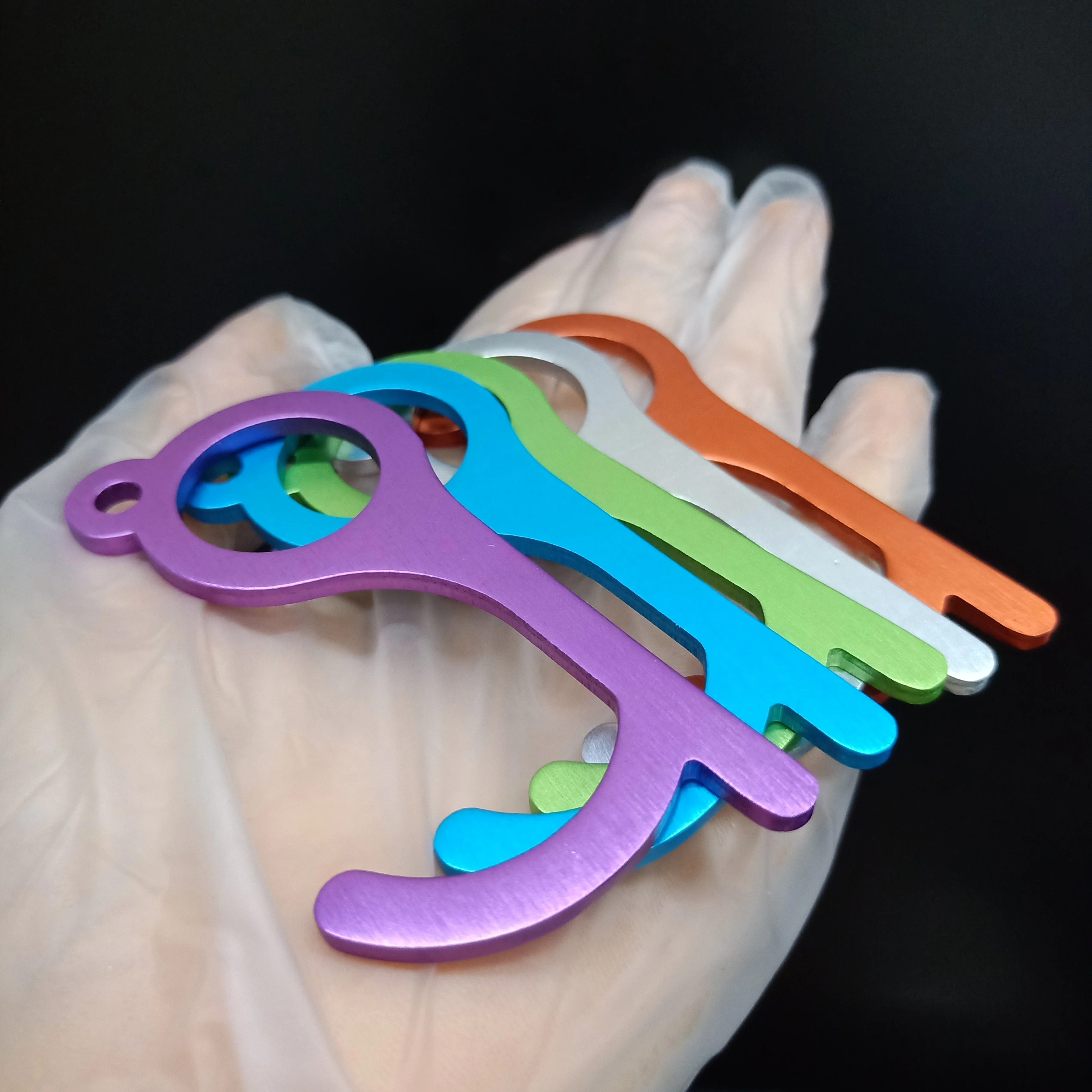 No Touch Open Door Assistant Opener Elevator Handle Key Tool Multifunctional Anti-contact Keychain , ,JO-NTK-007R