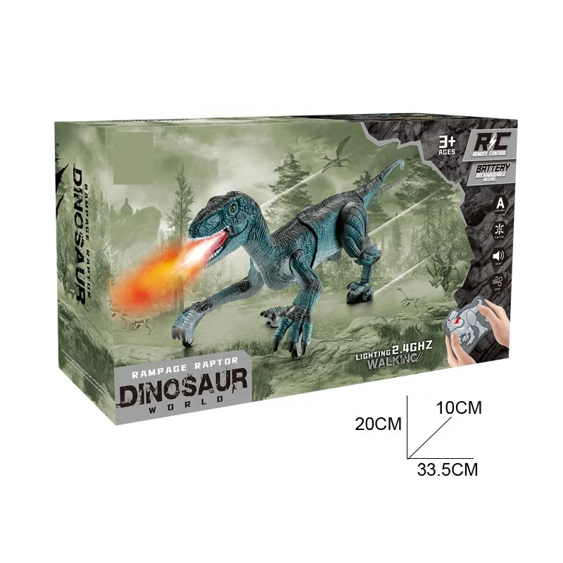 Shantou Chenghai Toys New Product 2.4GHZ  Remote Control Animal Toys Spray RC Dinosaur With Sound & Light