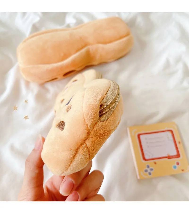Stationery Student Personality Creative Cartoon Cute Peanut Plush Funny Pencil Case