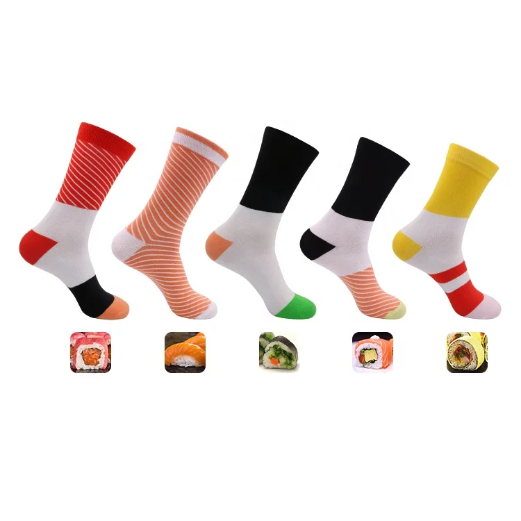 LINGTU Wholesale women cotton funny socks design idea fruit cupcake pizza setting bamboo casual socks