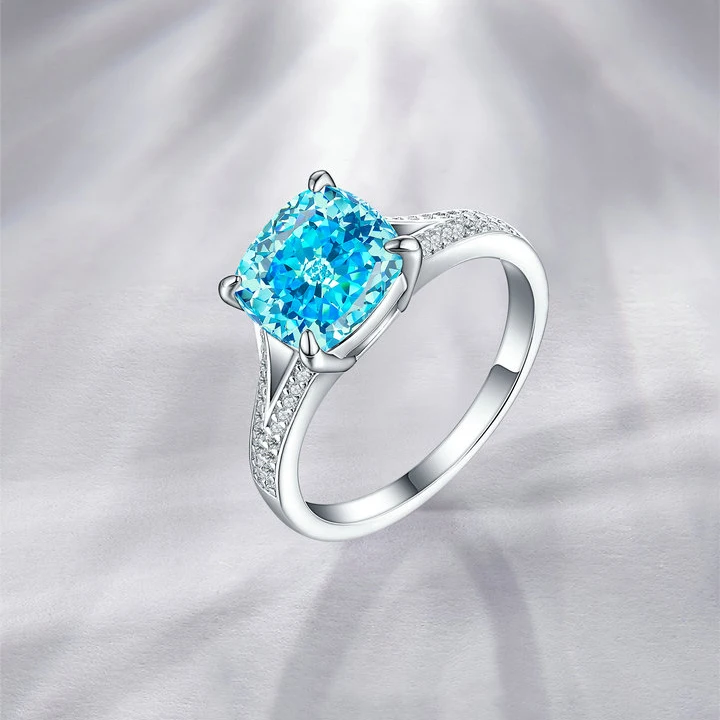 Custom Twisted Sterling Silver Fashion Rings Women Large Shiny CZ 925 Silver Rings for Women