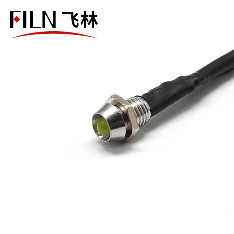 FILN 3mm led high brightness yellow blue red 120V 110V equipment indicator lights 6mm hole size pilot lamp signal lights
