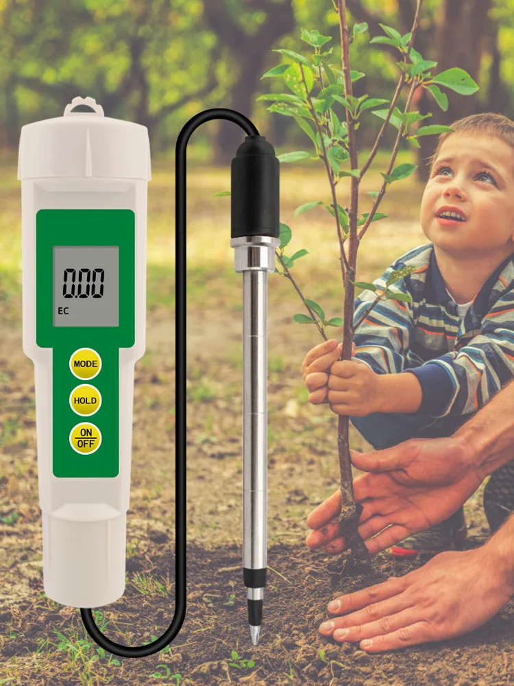 EC-3185 3 in 1 Waterproof Soil EC Tester with Cable Digital LCD Display