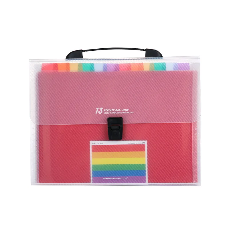 Expanding File Organizers 13 colored pockets A4 file clear storage organizer box