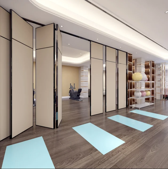 Modern Design Hotel Space Division Folding Mobile Silent Partition Wall Acoustic Panels Interior Hanging Floor Damage Partition