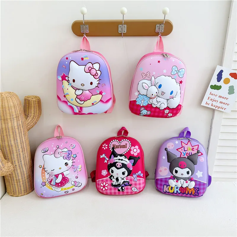 Оптовая продажа мультяшный милый Kuromi Kitty 3D Жесткий чехол детская школьная сумка Детский сад рюкзак