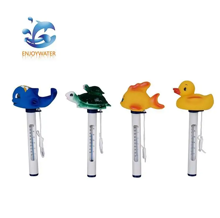 Amazon Popular Pool Floating Thermometer With Animal Cartoon Flamingo Shark Duck Whale Fish Frog Shape for Pool Spa Plunge Tub