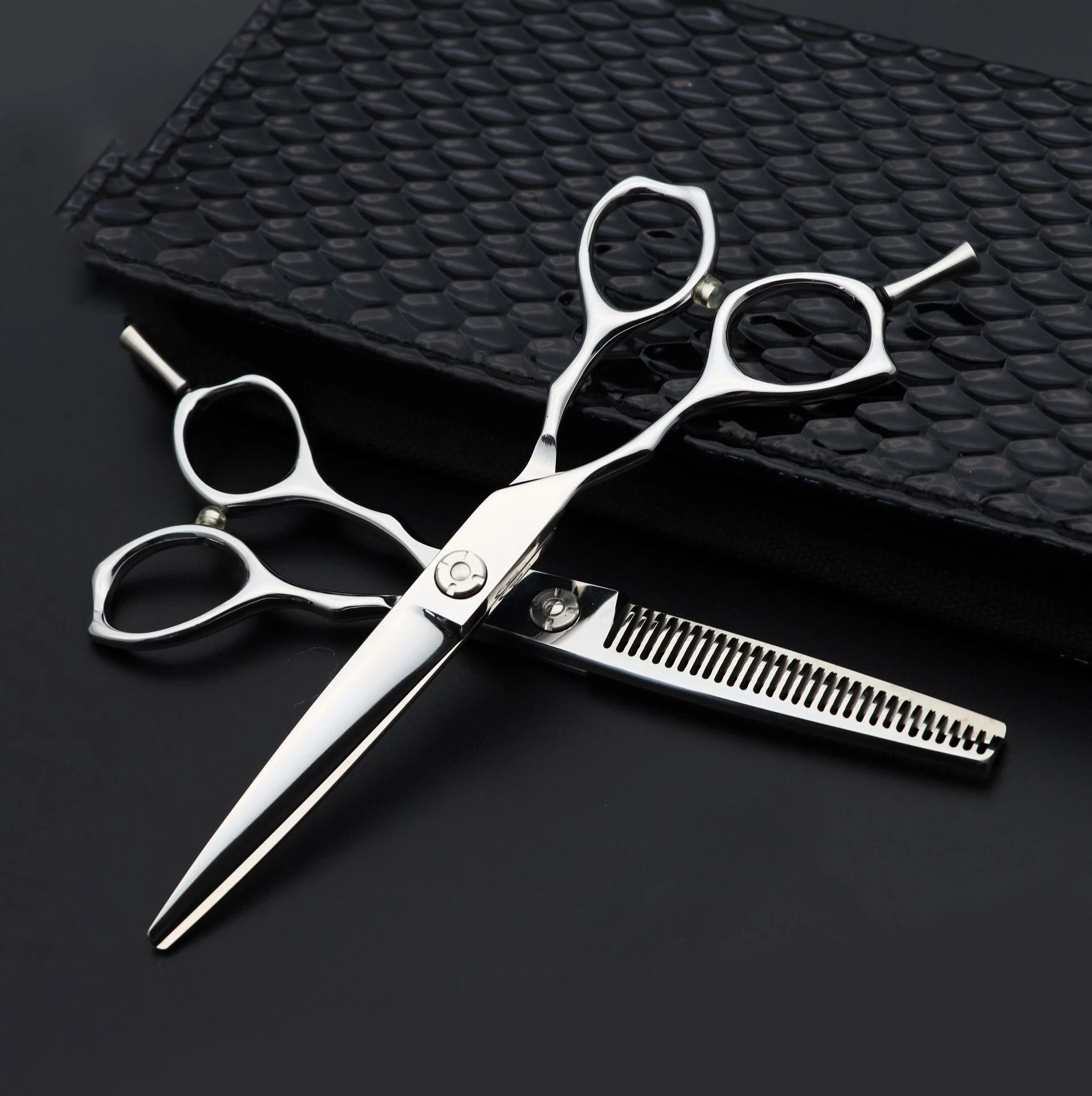 Private Label Hair Scissors High Quality 440C tijera de pelo Left-hand Barber Shears Professional 6 inch Hair Cutting Scissors