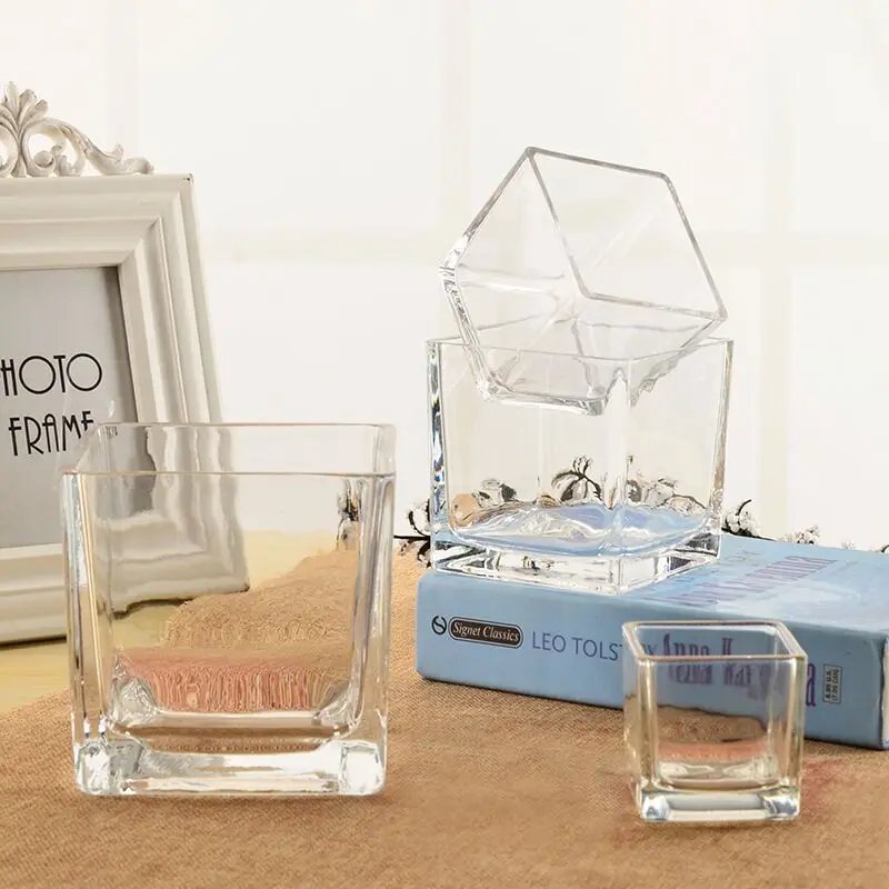 Wholesale shanxi clear non acrylic glass cube vase