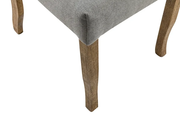 Vintage Design Wooden Restaurant  Linen Fabric Tufted Back  Dining Room Chairs