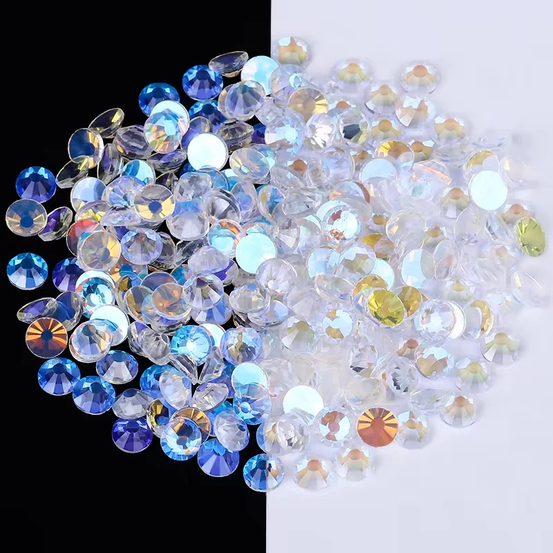 QIAO Glitter Crystal SS6-SS30 3D DIY Non HotFix FlatBack Rhinestones for crafts Nail Art Stones Decorations Accessories