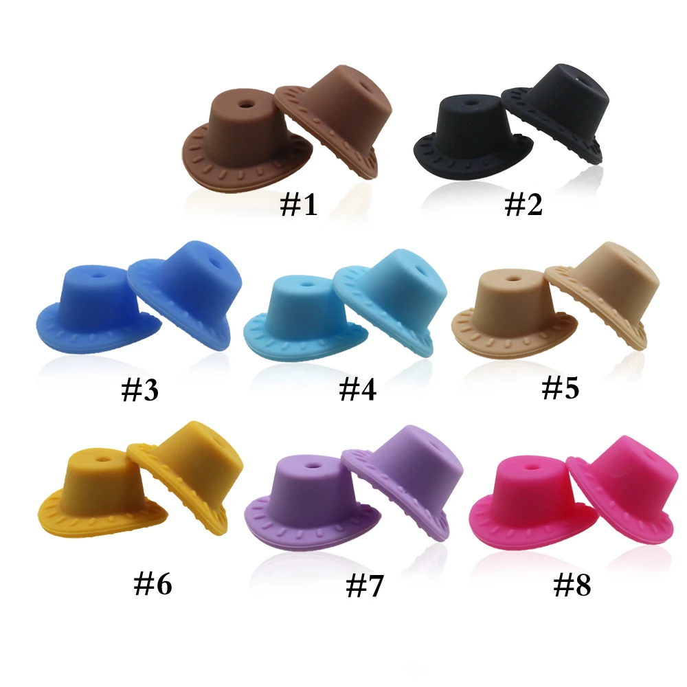 Factory Bulk Silicone Teething Focal Loose Beads For Pens Bead Wristlet Keychain Bracelet Cowboy Hat Wholesale Silicone Beads
