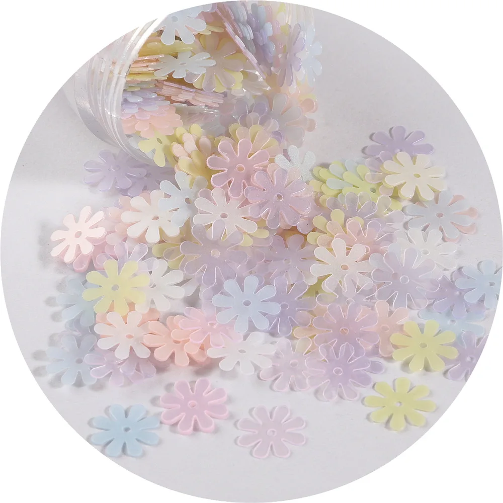 Lan Guang Factory Wholesale Macaron Color Flower Shape Loose Sequins Multi-colored Sequins For DIY Nail Art Garment Decoration