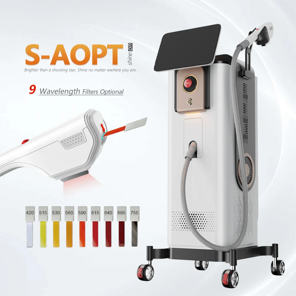 Super IPL Filters Laser Hair Removal Machine With 9 Filters For Hair Removal And Skin Rejuvenation