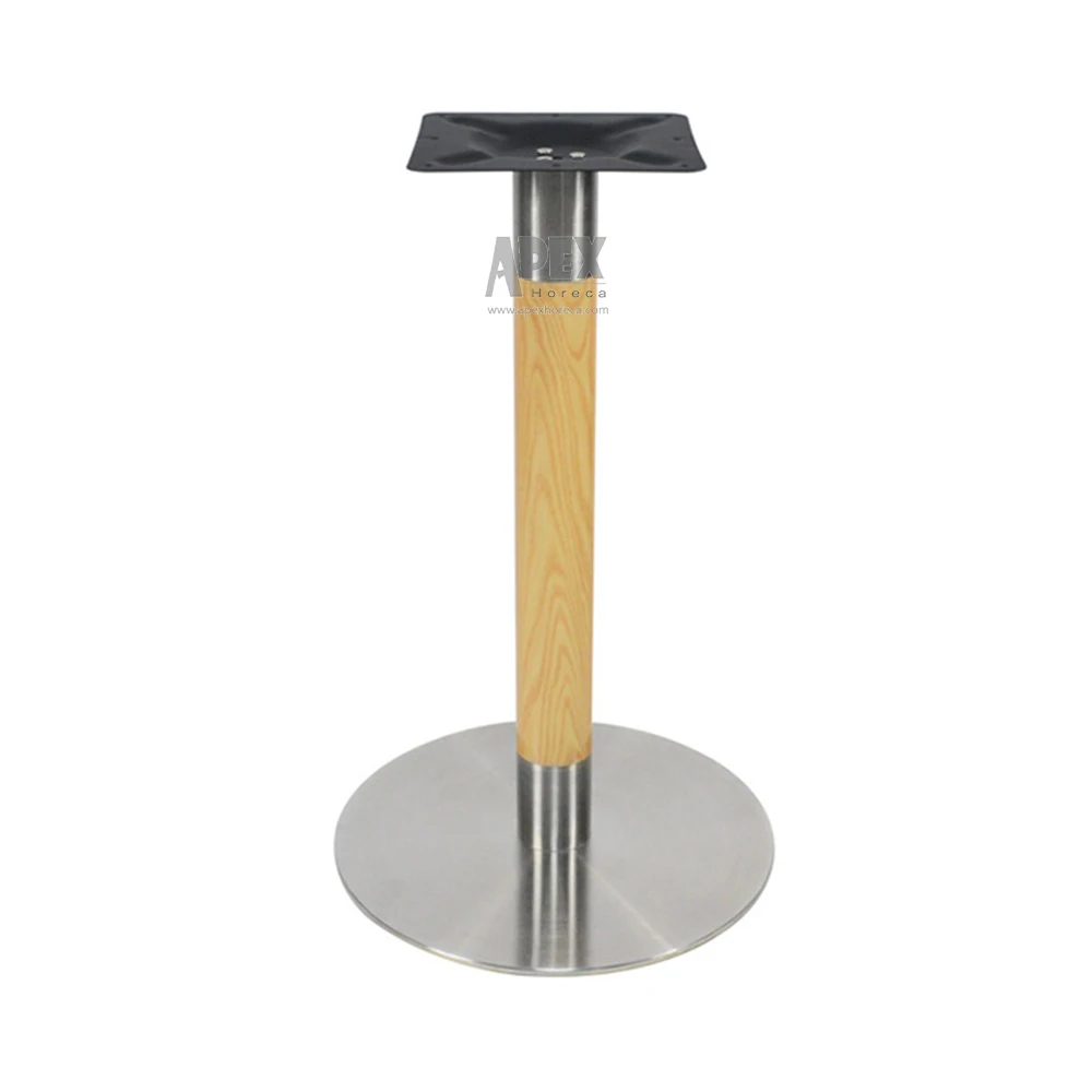 Furniture accessories modern industrial round stainless steel wood finishing design customized table base