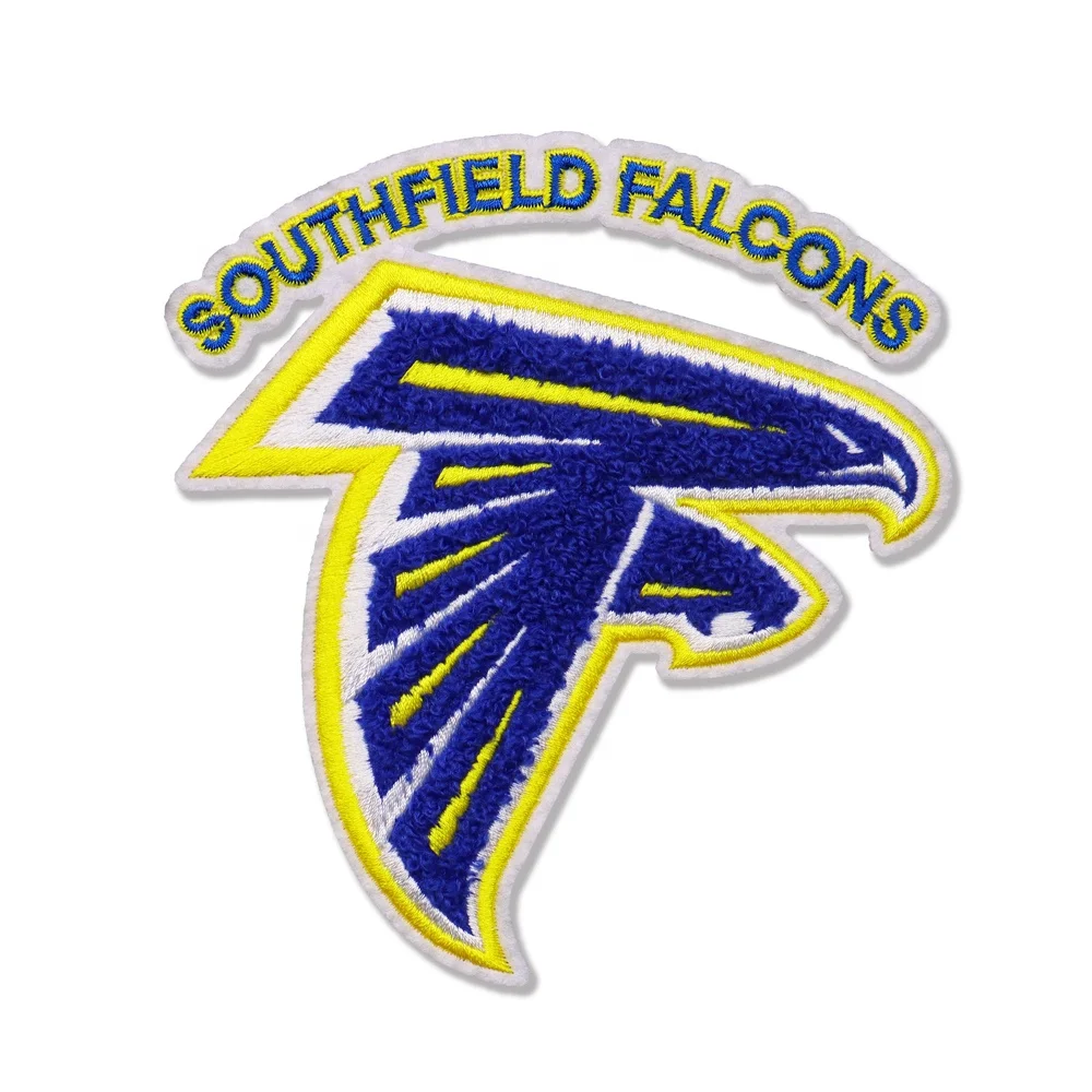 Heat Press Embroidery Detroit Lions Logo Chenille Patch Iron On Nfl Football Team Etroit City Lions Patches Badge