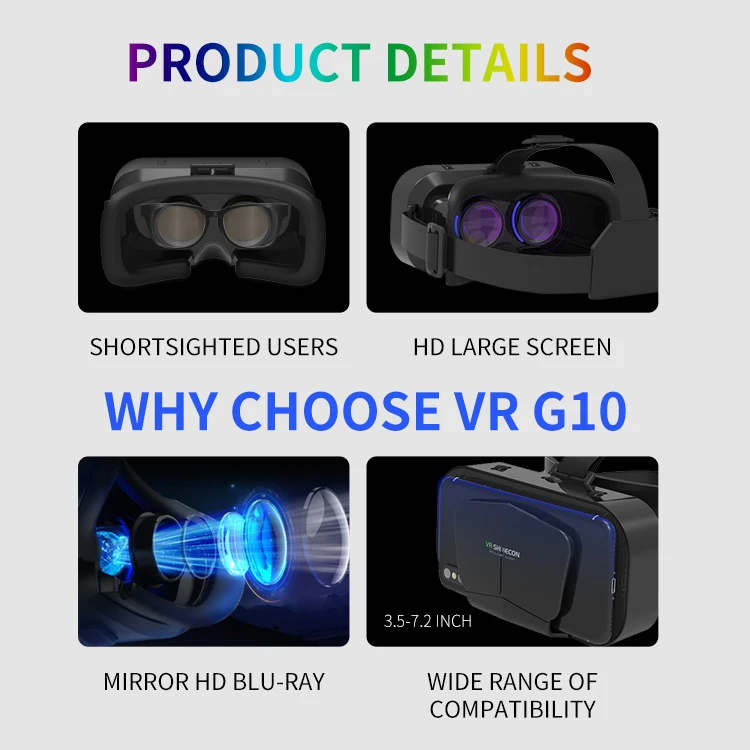3D virtual reality VR glasses mobile phone movie game helmet