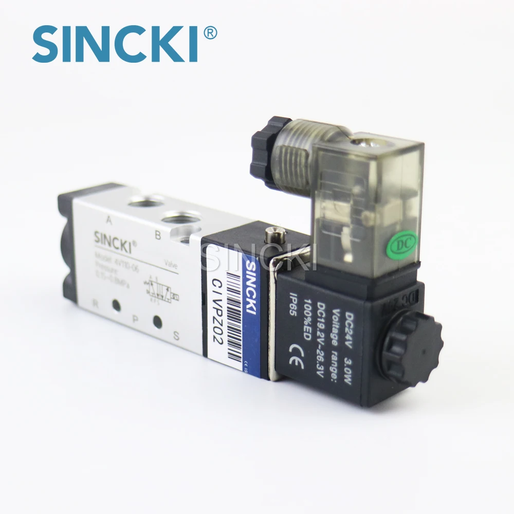 4V series 4V110-06 5 port 2 way double coil Solenoid Valve