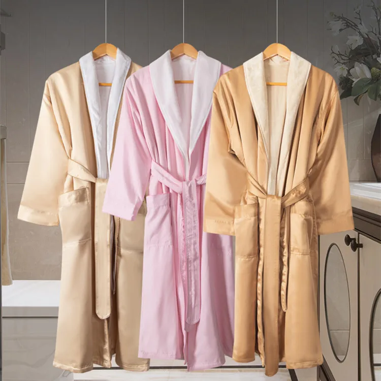 Customized Home Textiles Staple Cotton Plush Hotel Classic Fluffy Couple Spa Bath Robes
