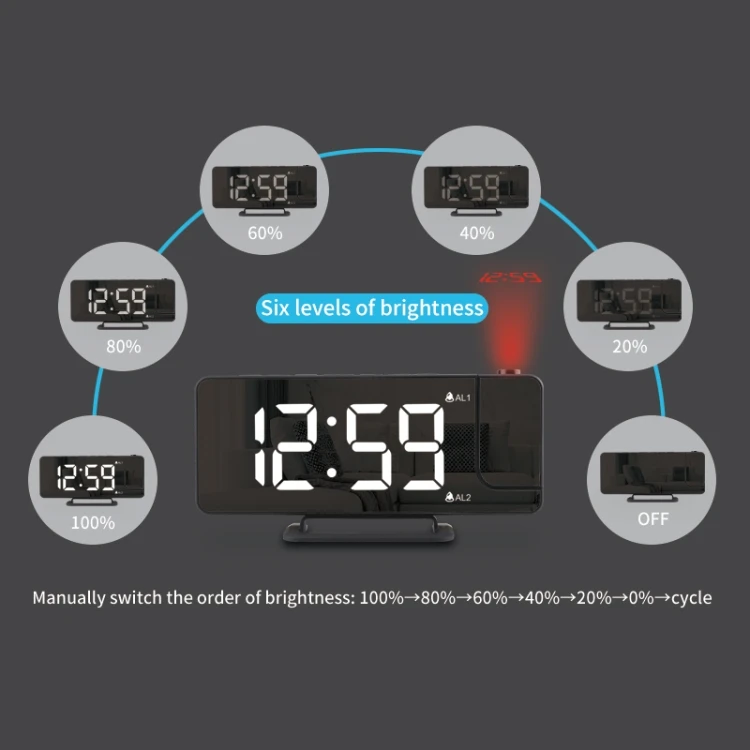Trending New Products 2022 Six Dimmer Fm Led Smart Alarm Clocks Digital Display Outdoor Clock