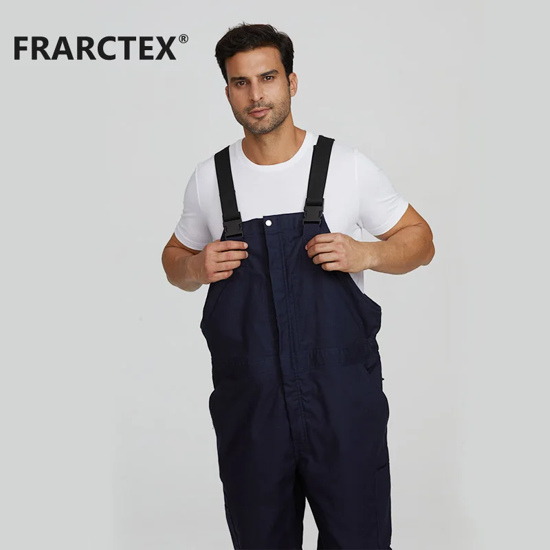 FRARCTEX Mens Fire Resistant Insulated Welding Bib Cargo Pants Safety Overall Workwear With Side Pockets