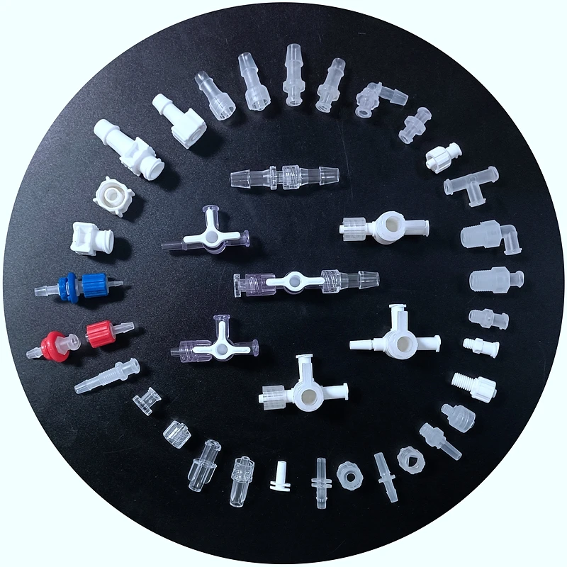 7 Colors Rotating Male Luer Lock Barbed Bulkhead Tube Fitting Medical PP Male Luer Hose Barb Pipe Connector For Panel Mounting