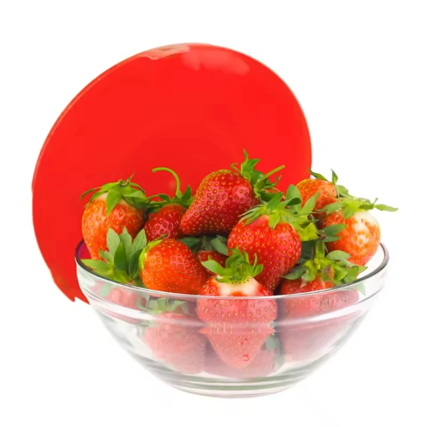 Wholesale 5pcs Glass Mixing Fresh Bowl Set Round Glass Fruit Salad Food Containers Serving Bowl With Plastic Lid