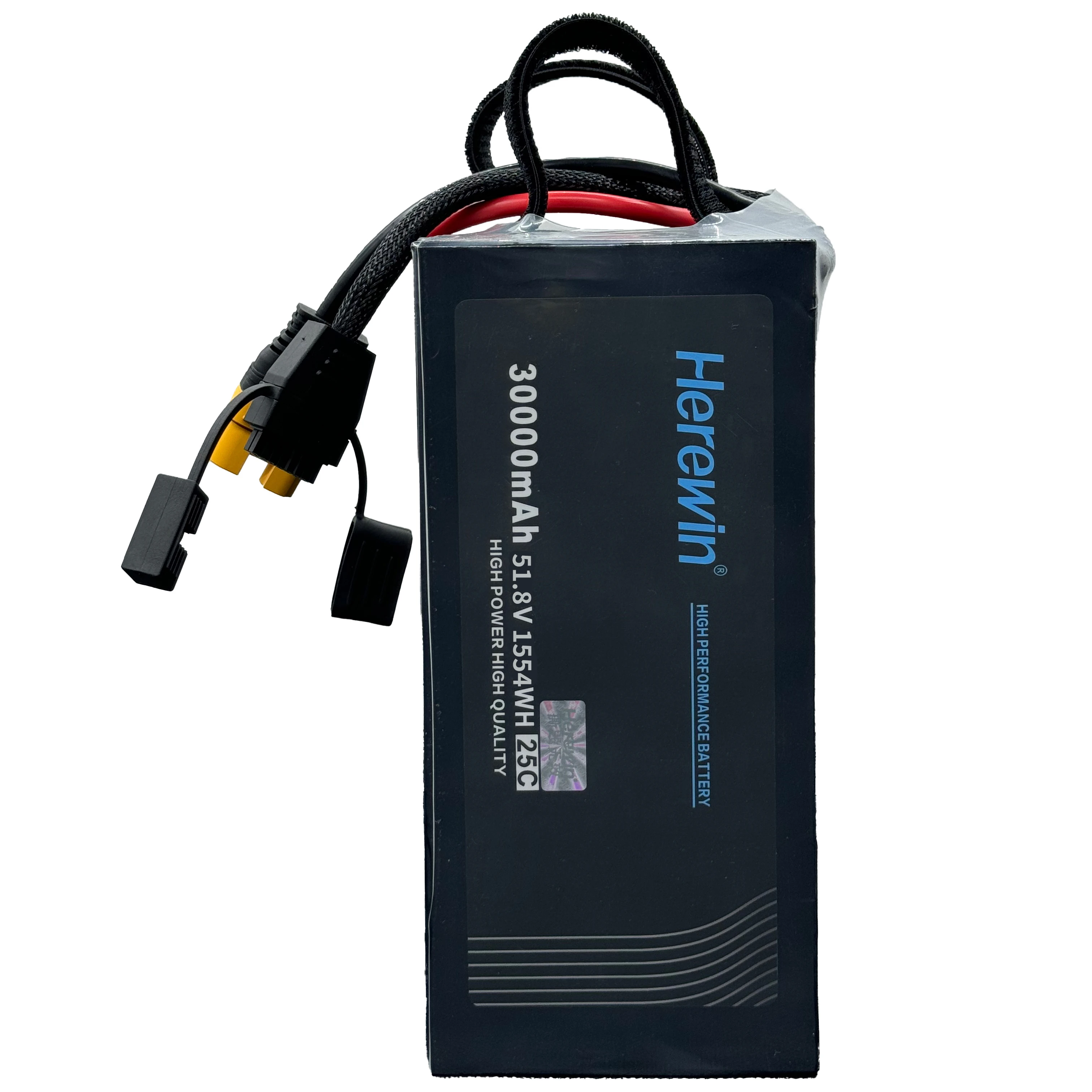 Herewin Grade A 30000mah 51.8V 25C 14S Pouch Cell Drone Batteries Rechargeable 3.7V Storage with Excellent Battery Life