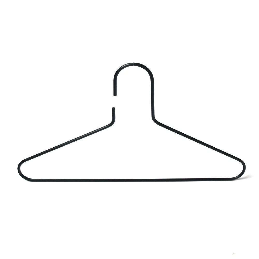 Heavy duty iron shirt clothes hangars black metal clothing hanger electroplated coat hanger