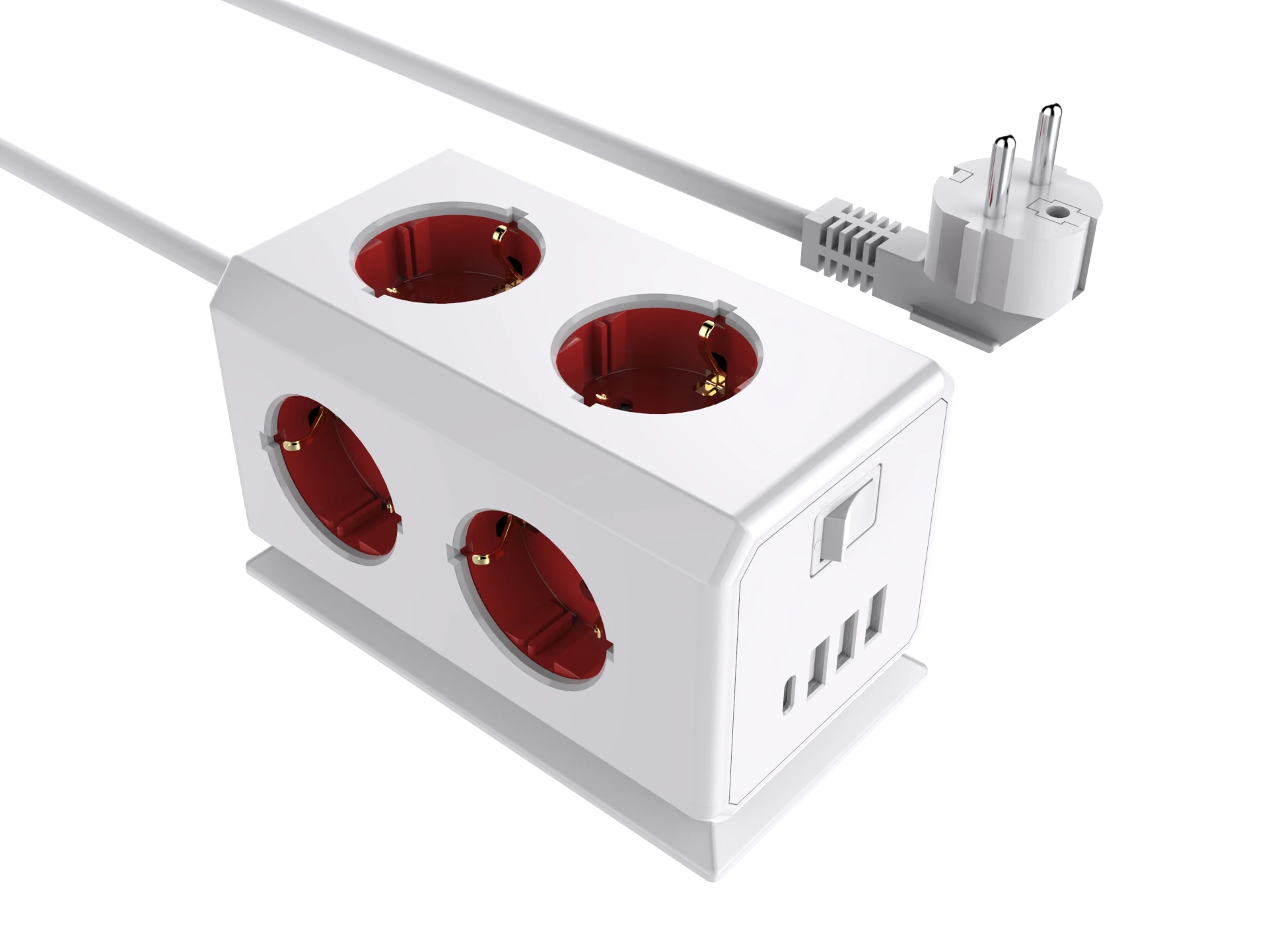 XRed Блокируемая Кнопка PDU UPS разъем IEC320 C19 ouetlet для удлинительного шнура