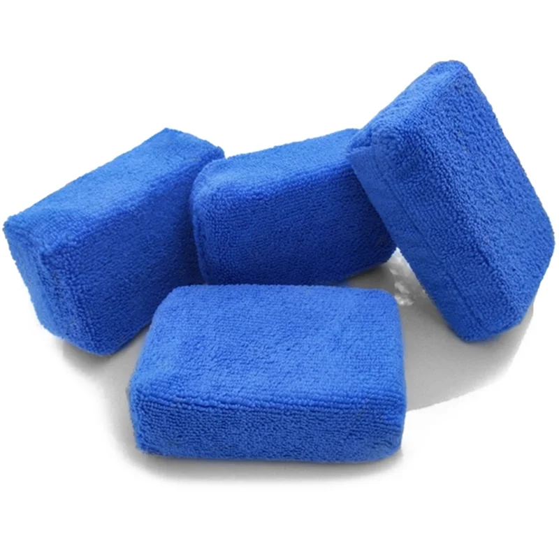 Car Detailing Microfiber Suede Cloth Nano Ceramic Coating Applicator Sponge Car Waxing Sponge Pads