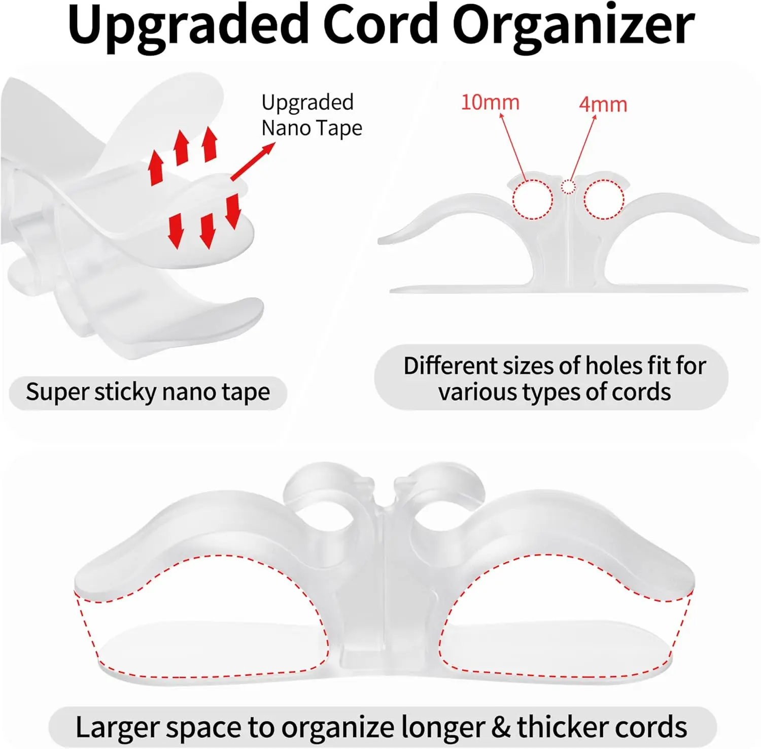 Multifunction Silicone Cord Organizer For Kitchen Adhesive Cord Organizer For Appliances Cable Management Cable Holder Organizer